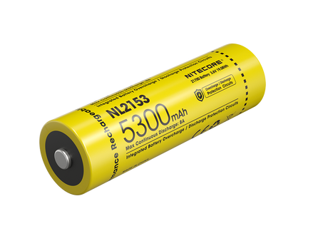 NiteCore 21700 NL2153 - 5300mAh, 8A, Li-Ionen 3,6V - PCB geschützt