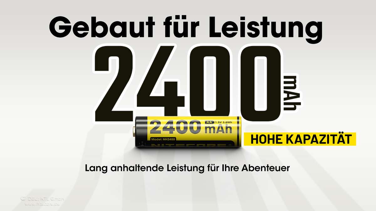 Nitecore Li-Ion Akku, 1,5V, USB-C, 2400mAh (4 St.)