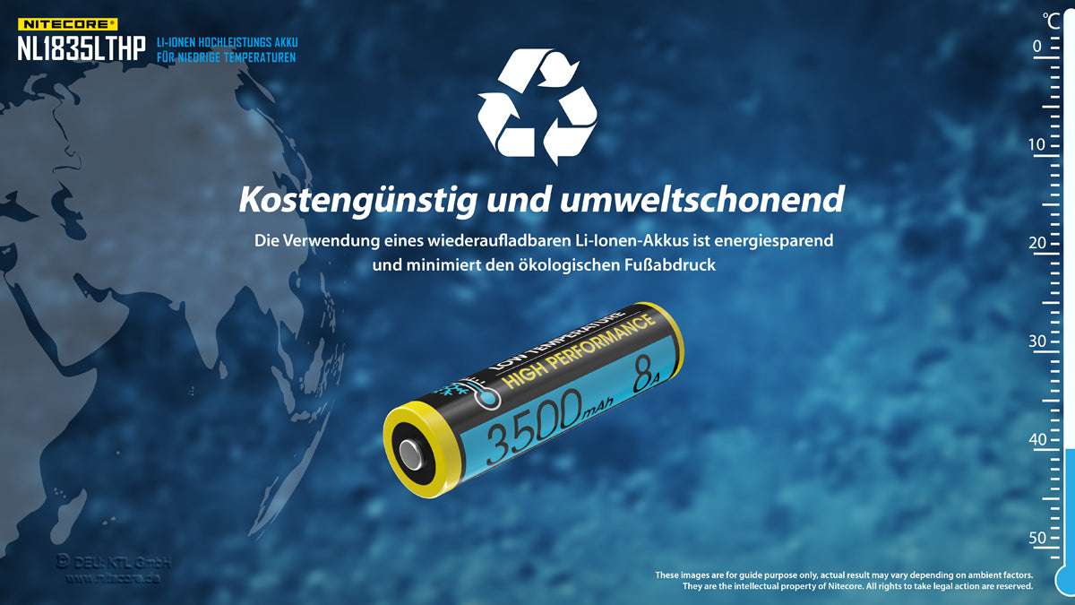 Nitecore Li-Ion Akku Typ 18650 - 3500mAh LTHP, Low Temperature