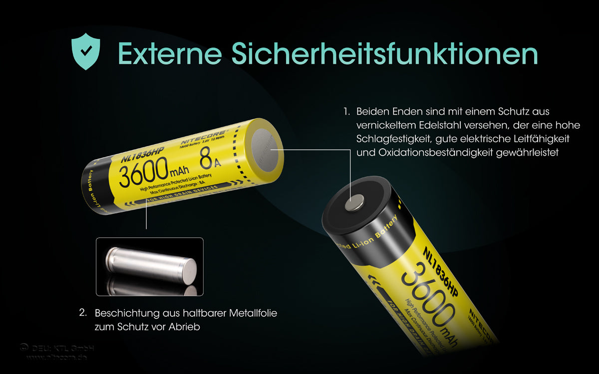 Nitecore Li-Ion Akku 18650 - 3600mAh - NL1836HP