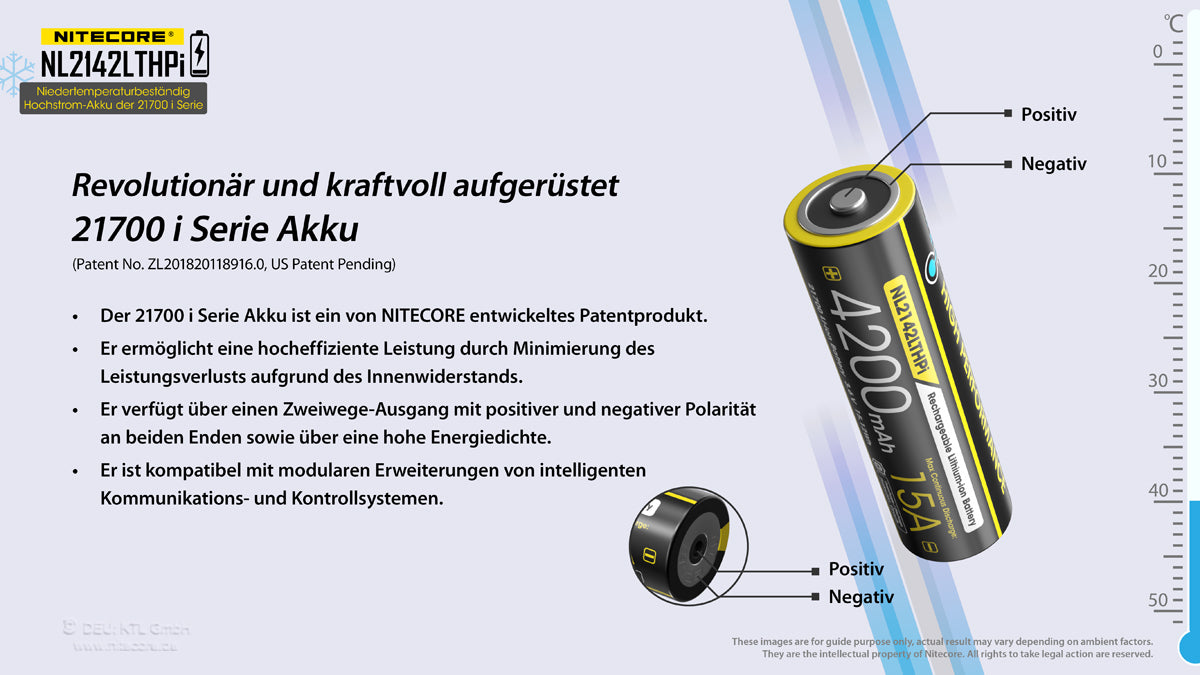 Nitecore Li-Ion Akku Typ 21700 - 4200mAh LTHPi, Low Temperature