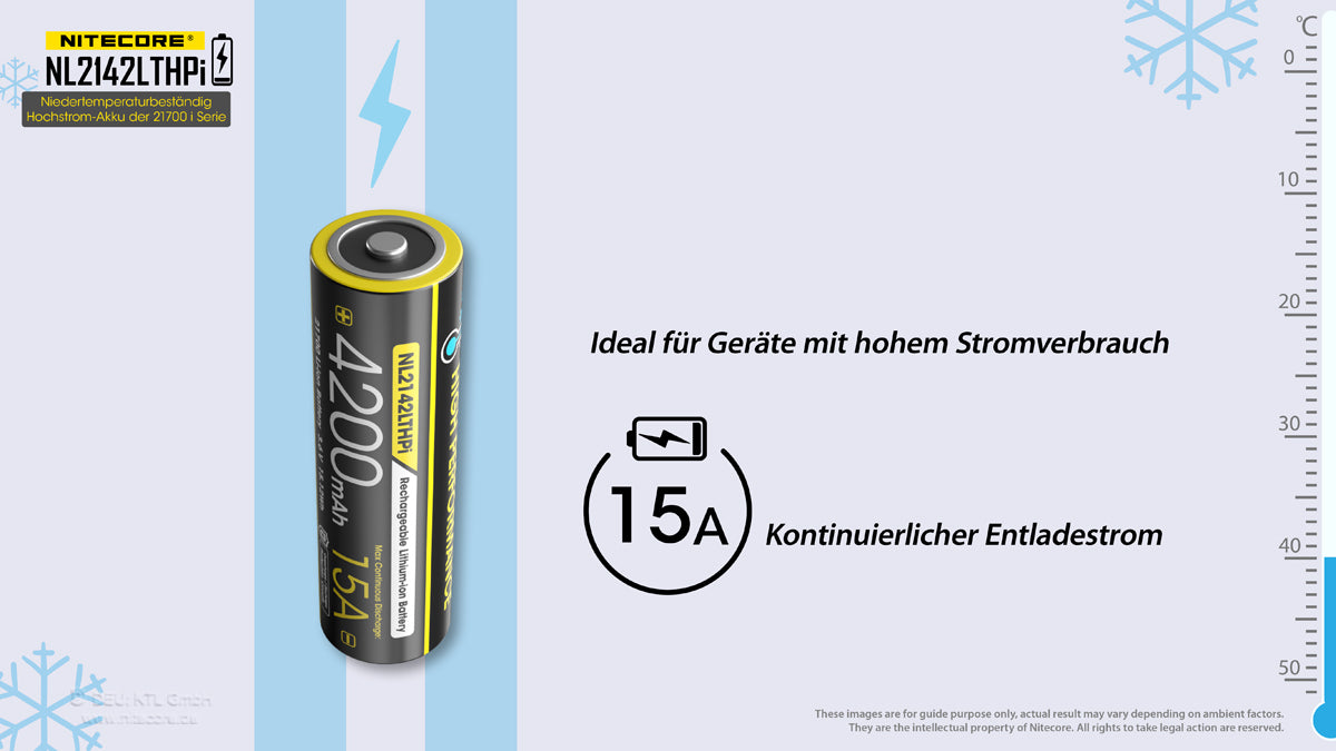 Nitecore Li-Ion Akku Typ 21700 - 4200mAh LTHPi, Low Temperature