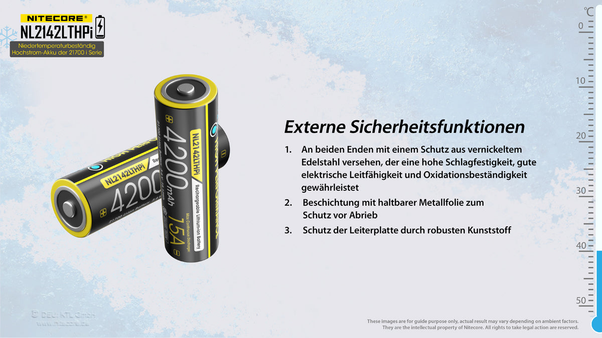 Nitecore Li-Ion Akku Typ 21700 - 4200mAh LTHPi, Low Temperature