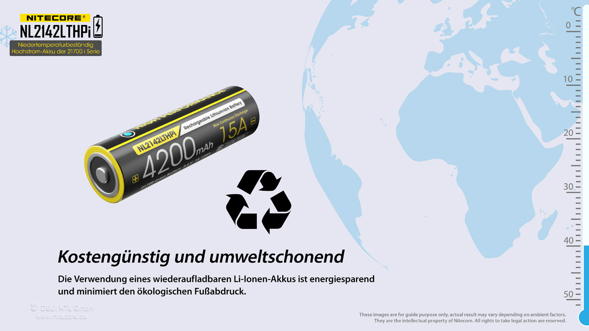 Nitecore Li-Ion Akku Typ 21700 - 4200mAh LTHPi, Low Temperature