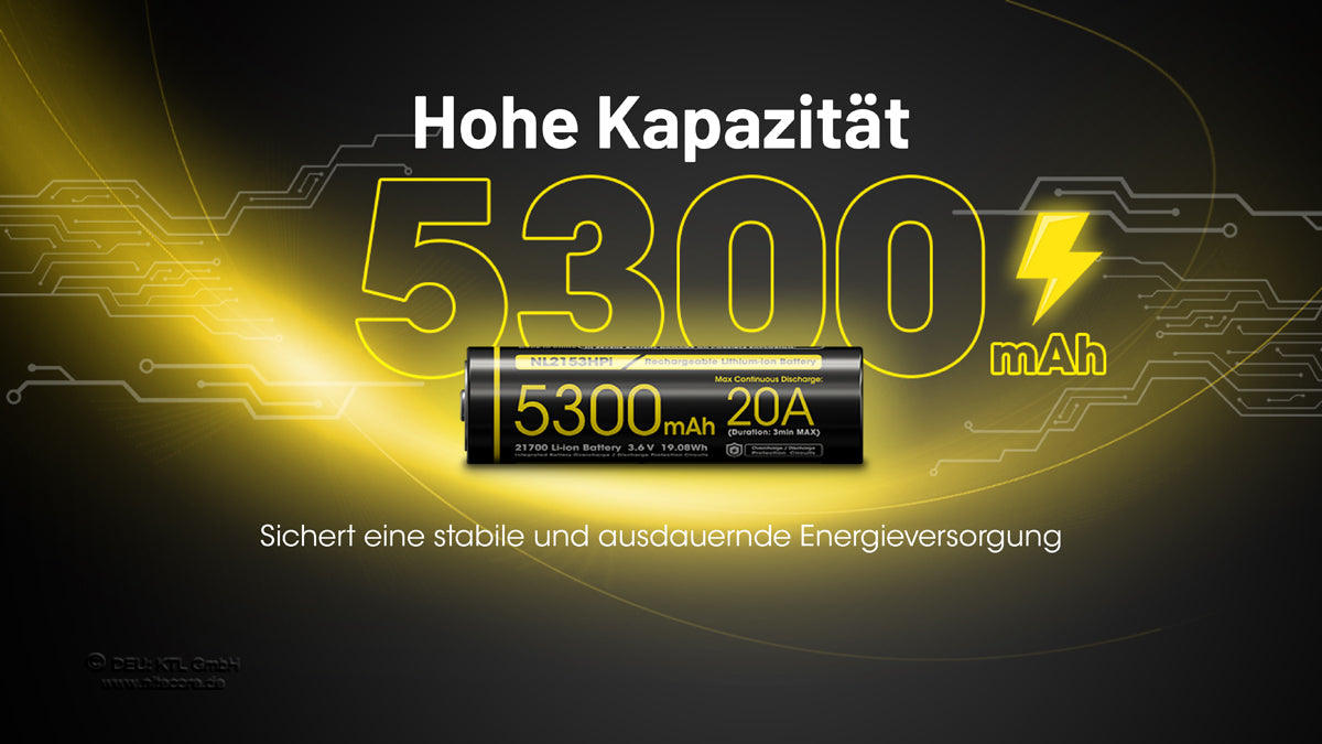 Nitecore Li-Ion Akku 21700, 5300mAh, NL2153HPi