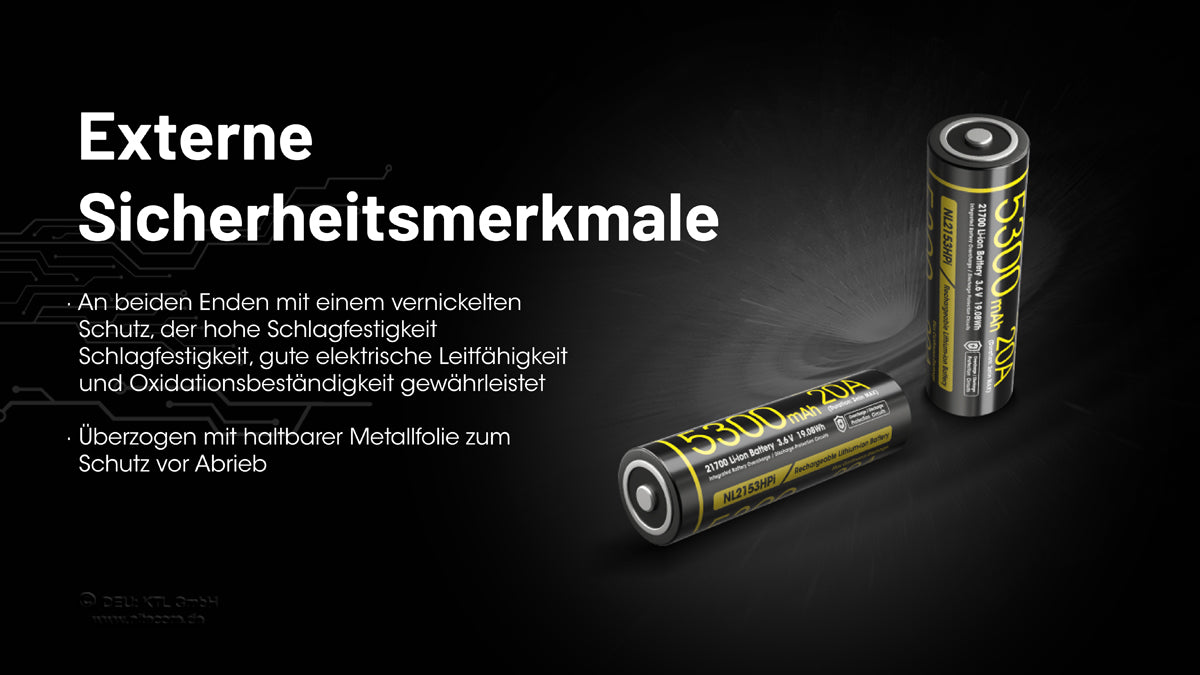 Nitecore Li-Ion Akku 21700, 5300mAh, NL2153HPi