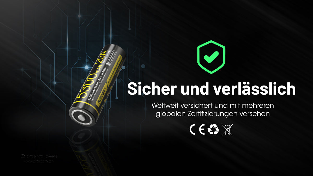 Nitecore Li-Ion Akku 21700, 5300mAh, NL2153HPi
