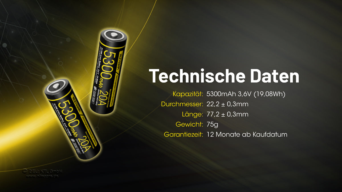Nitecore Li-Ion Akku 21700, 5300mAh, NL2153HPi
