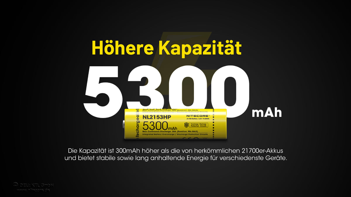 Nitecore LI-Ion Akku 21700, 5300mAH, NL2153HPNitecore