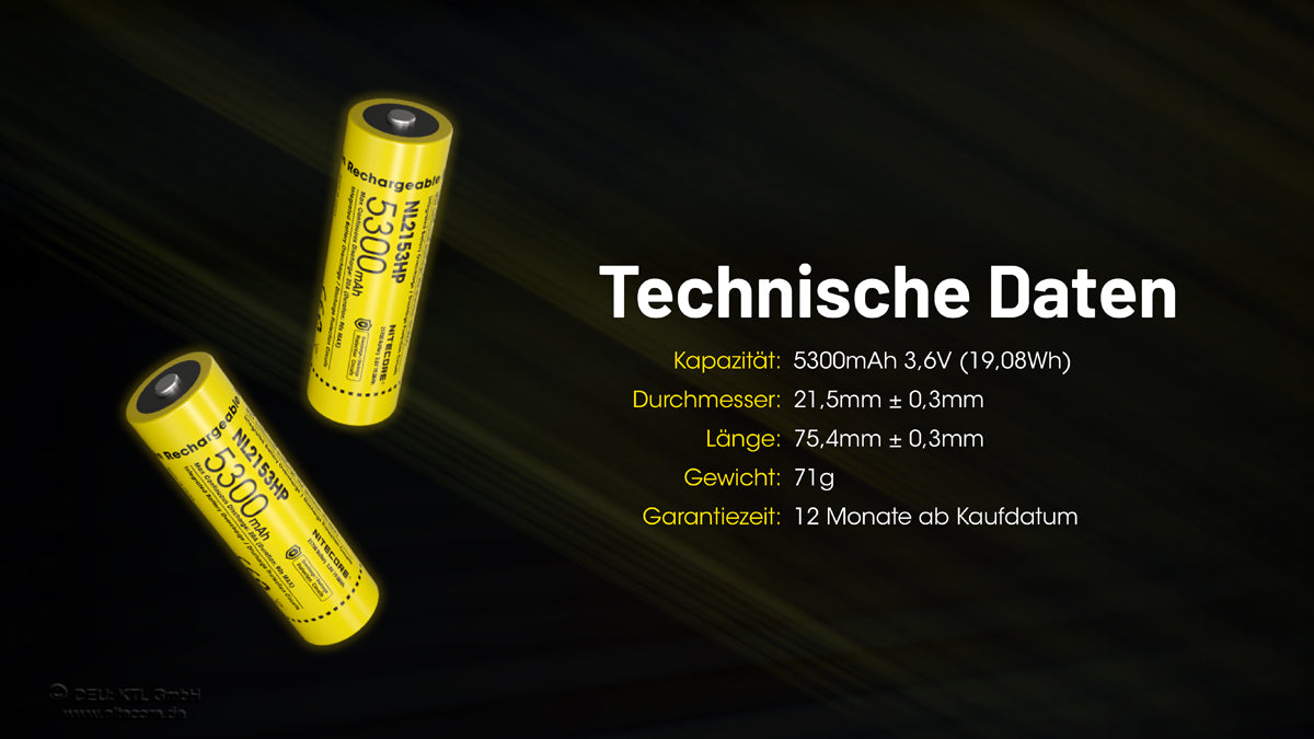 Nitecore LI-Ion Akku 21700, 5300mAH, NL2153HPNitecore