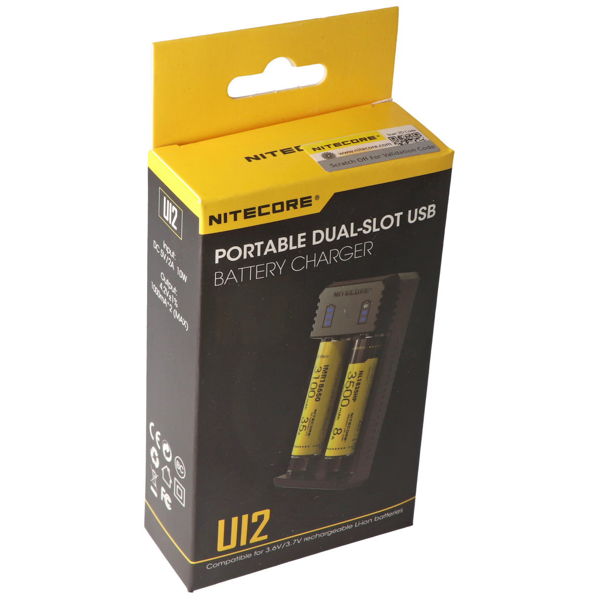 Nitecore 2fach USB-Ladegerät UI2 max. 800mAh 3 LED für 21700 max. 77-80mm