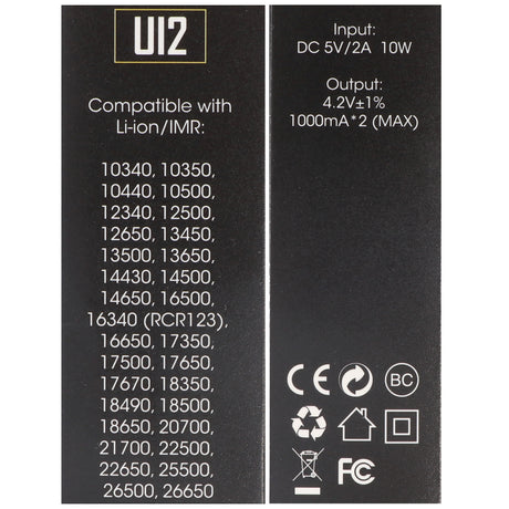 Nitecore 2fach USB-Ladegerät UI2 max. 800mAh 3 LED für 21700 max. 77-80mm