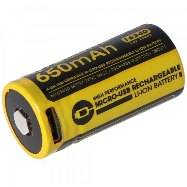 Nitecore 16340 NL1665R 3,7V 650mAh Li-Ion Akku