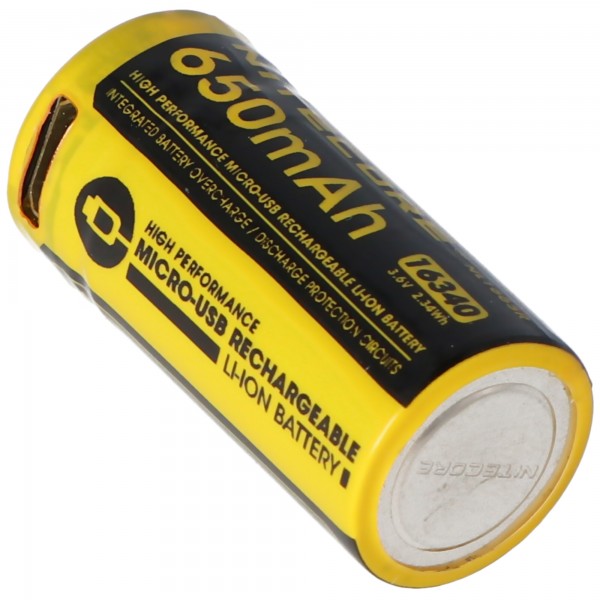 Nitecore 16340 NL1665R 3,7V 650mAh Li-Ion Akku