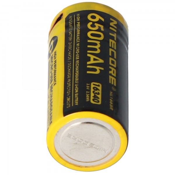 Nitecore 16340 NL1665R 3,7V 650mAh Li-Ion Akku