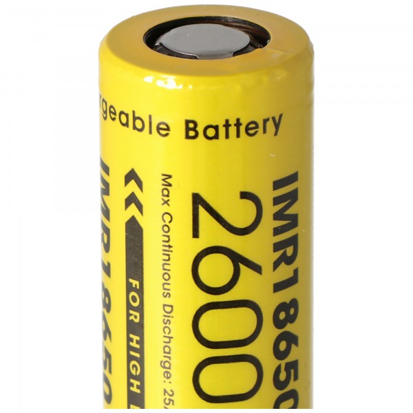Nitecore 18650IMR Li-Ion Akku 3,7V 2600mAh/40A Flat Top (2 Stück)