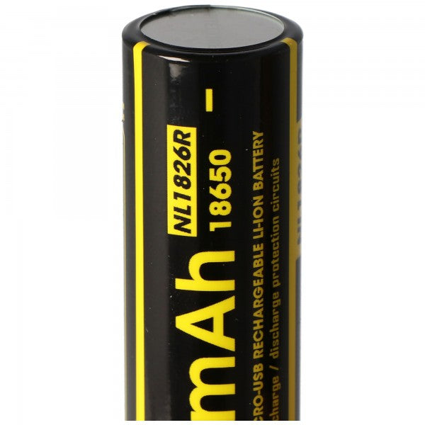 Nitecore Li-Ion Akku 18650 - 3,7V 2600mAh - NL1826R USB