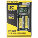 Nitecore UM2 USB-Ladegerät QC 2.0 Li-Ion Akkus, bis zu 78mm Akkus