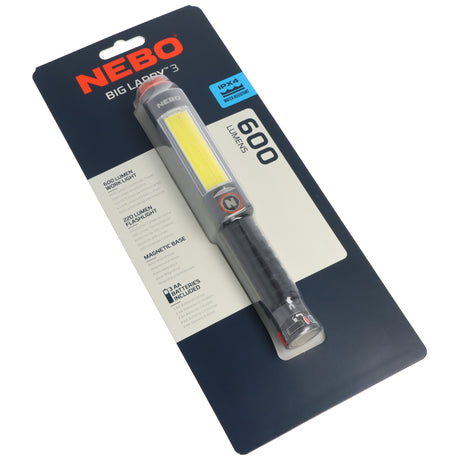 NEBO BIG LARRY 3, NEB-FLT-1041-G LED Arbeitsleuchte, mit Magnetfuß, stoßfest und wasserabweisend (IPX4)