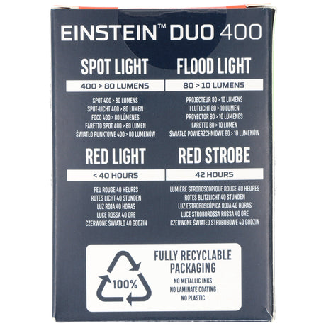 NEBO EINSTEIN DUO 400 Flex; kompakte LED Stirnlampe mit 400 Lumen, verschiedene Leuchtmodi