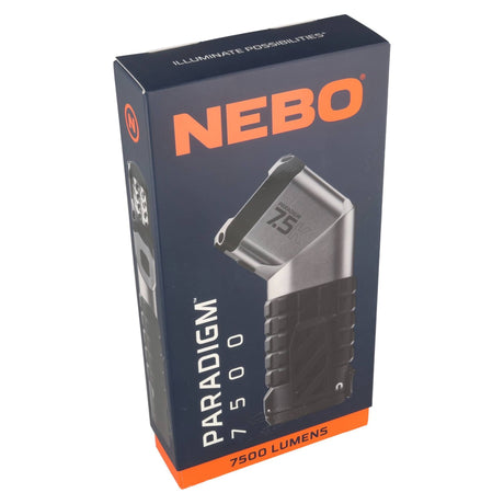 NEBO PARADIGM 7500, Taschenlampe, 7500 Lumen, Leuchtweite 237 Meter, 4000mAh Lithium-Ionen, 7,4 Volt, Schwarz