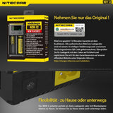 NiteCore Ladegerät Intellicharge i2 mit 2 Ladeschächten NEW NC-i2