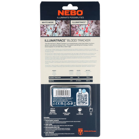 Nebo IllumaTrace – Präzise Blutspurenerkennung bis 80 m, LED Taschenlampe mit 190 Lumen, ideal auch für Jäger und Jagdvereine und Jägervereinigungen