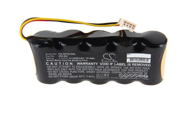 NiMH Akku passend für Messgerät Panametrics PT878, Magna-Mike 8500 - 6,0 V 3000 mAh 112,3x45x22,8 mm
