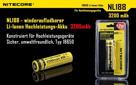 NiteCore Li-Ion-Akku 18650 - 3200mAh, 3,7V - NL1832