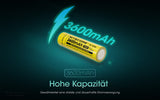 NiteCore Li-Ion-Akku 18650 - 3600mAh, 3,7V - NL1836 PCB geschützt