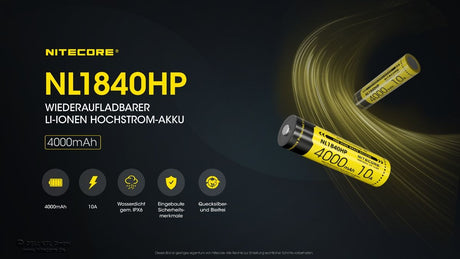 NiteCore 18650 - 3,7V - 4000mAh 10A Li-Ion-Akku NL1840HP