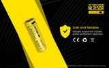 NiteCore 21700 NL2150R - 5000mAh, Li-Ionen 3,7V - 3,6V - PCB geschützt mit USB Lademöglichkeit