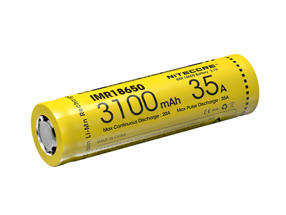 Nitecore NC-18650IMR/31 - 3100mAh, 3,6V - 3,7V max. 35A Entladestrom (Flat Top)
