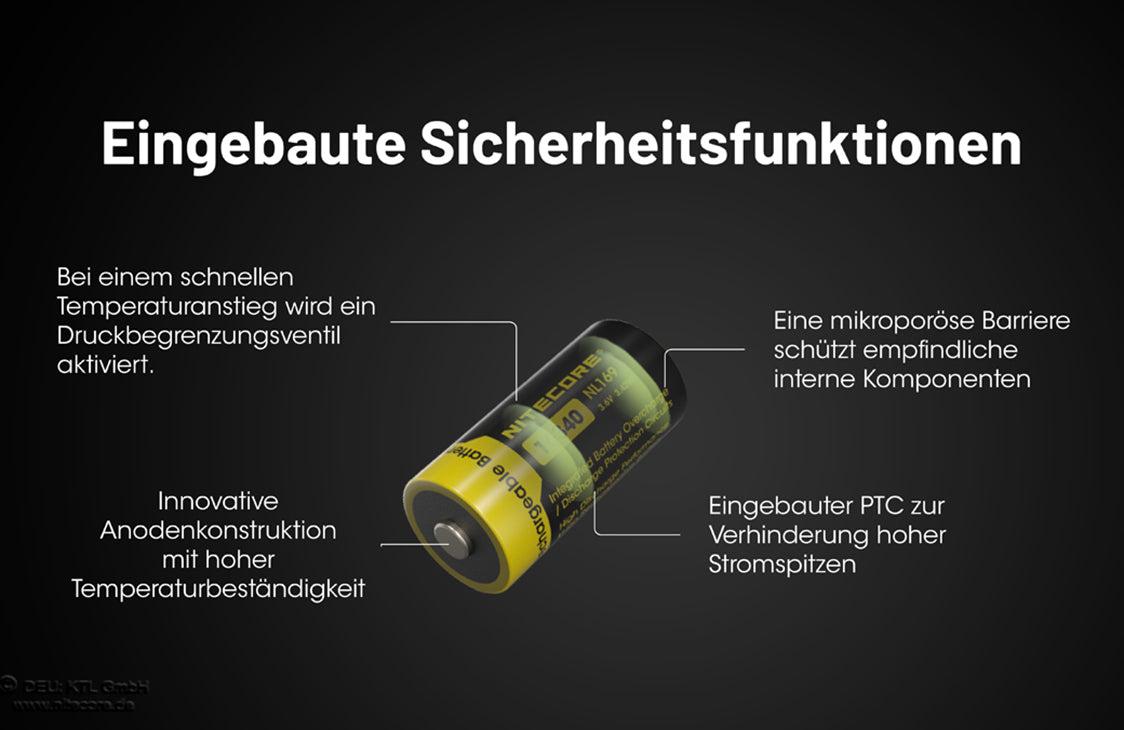 Nitecore 16340 NL169 950mAh 3,7V RCR123A