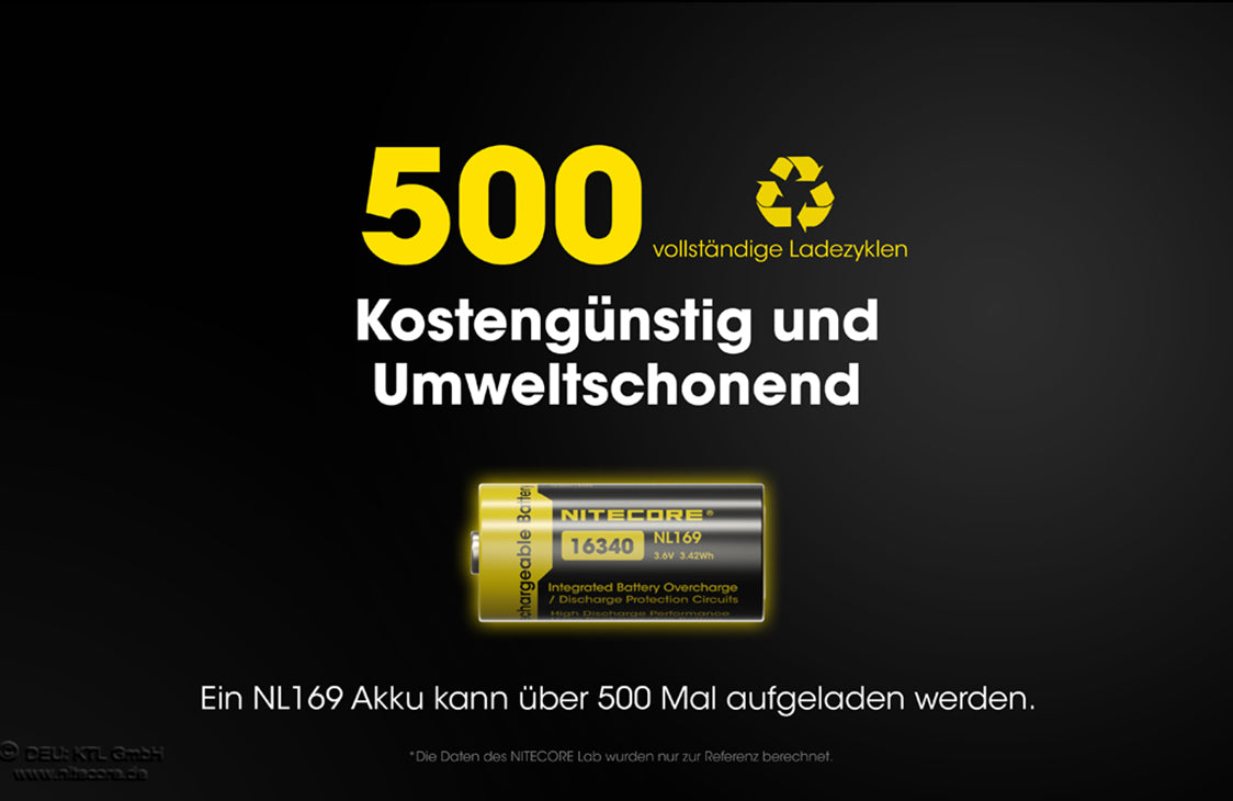 Nitecore 16340 NL169 950mAh 3,7V RCR123A