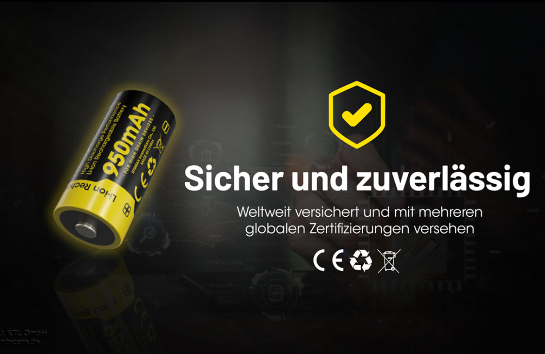 Nitecore 16340 NL169 950mAh 3,7V RCR123A