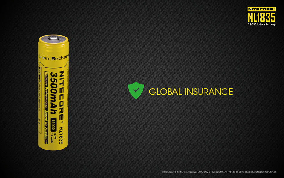 NiteCore Li-Ion-Akku 18650 - 3500mAh, 3,7V - NL1835 PCB geschützt