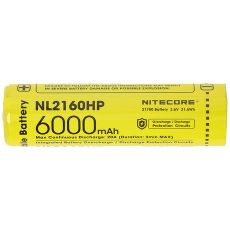 Nitecore 6000mAh Li-Ion Akku Typ 21700, 75,4x22mm mit Schutzschaltung, max. 20A Entladestrom