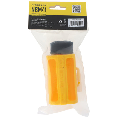 Nitecore Batteriemagazin NBM41, für 4 Stück 21700 Li-Ion Akkus, gelb
