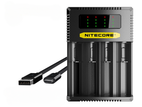 Nitecore Ci4 USB-C Ladegerät – 4-Schacht QC/PD Schnellladegerät für Li-Ion & NiMH/NiCd