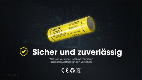 Nitecore LI-Ion Akku 21700, 6000mAH, NL2160