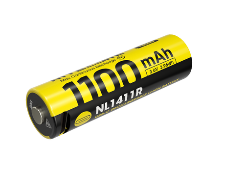 Nitecore Li-Ion Akku 14500, Typ NL1411R, 3,6V 1100mAh, mit USB-C-Ladeanschluss, 50,3 x 14,5mm