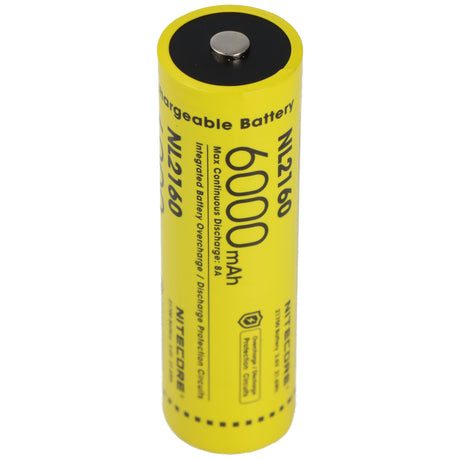 Nitecore Li-Ion Akku Typ 21700 mit 6000mAh NL2160 mit Schutzschaltung, max. 8A Entladestrom, 75,4 x 22mm