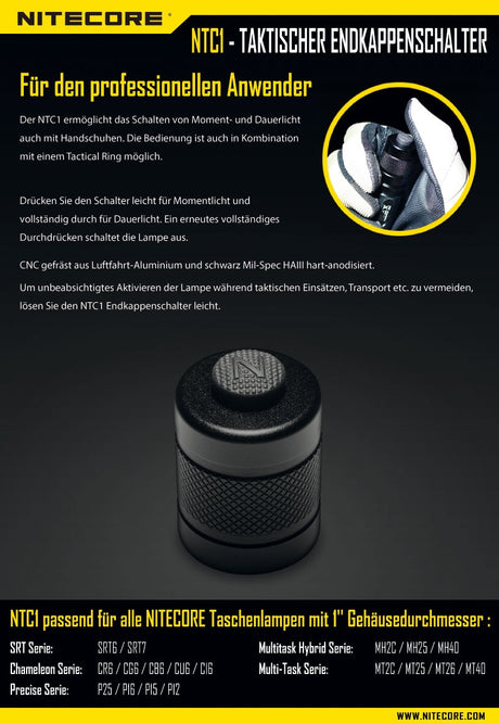 Nitecore NTC1 - taktischer Endkappenschalter