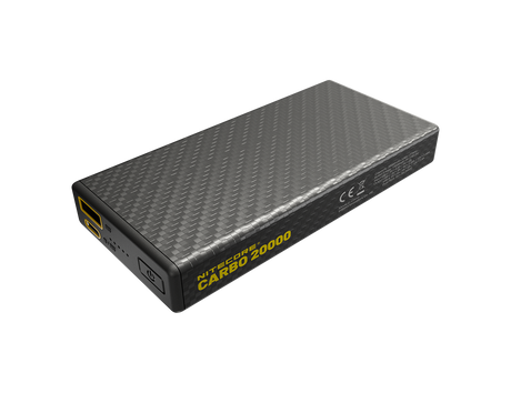 Nitecore Powerbank CARBO20000 mit 20.000mAh, Kohlefaser-Gehäuse, extrem robuste und zugleich ultraleichte Powerbank
