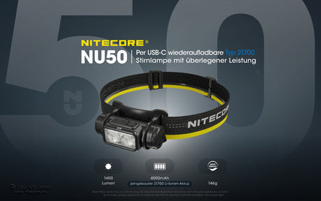 Nitecore Stirnlampe NU50 - 1400 Lumen