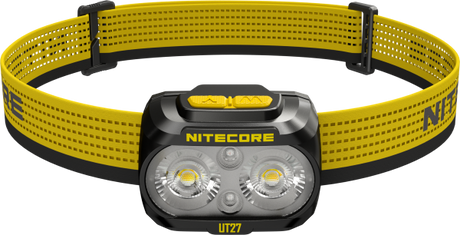 Nitecore UT27 2024 LED-Stirnlampe, Dual Power, max. 800 Lumen, ultraleicht, gelbes Stirnband
