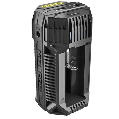 Nitecore V2 Kfz-Schnellladegerät für 1 oder 2 Akkus, mit Kfz-Anschlusskabel, Ladestrom max. 3A
