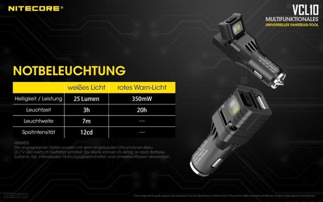 Nitecore VCL10 multifunktionales USB-Ladegerät - All in one Gadget