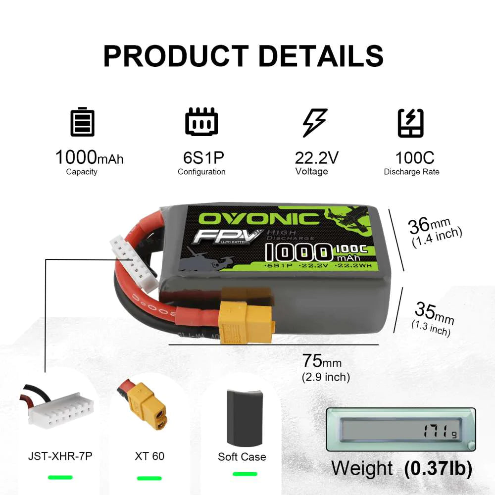 1000mAh / 6S / XT60